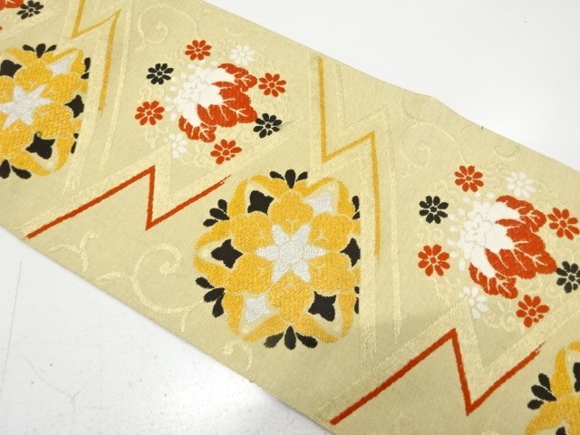 JAPANESE KIMONO / ANTIQUE NAGOYA OBI / SILK / WOVEN PAULOWNIA